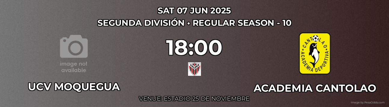 UCV Moquegua vs Academia Cantolao Prediction match poster for Segunda División fixture on SAT 07 JUN 2025