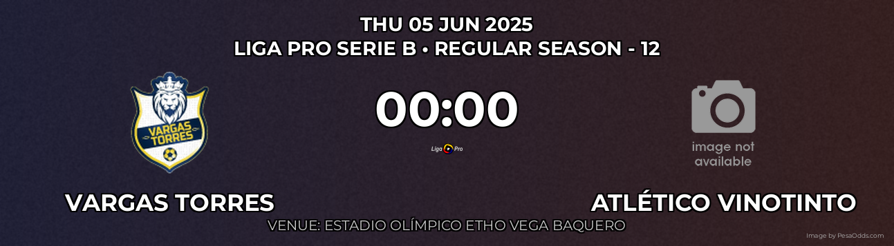 Vargas Torres vs Atlético Vinotinto Prediction match poster for Liga Pro Serie B fixture on THU 05 JUN 2025