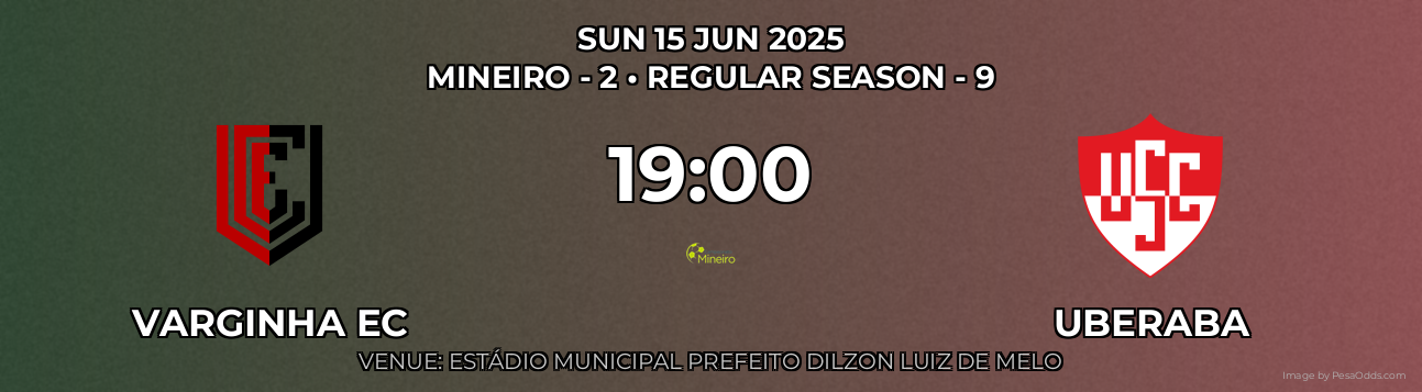 Varginha EC vs Uberaba Prediction match poster for Mineiro - 2 fixture on SUN 15 JUN 2025