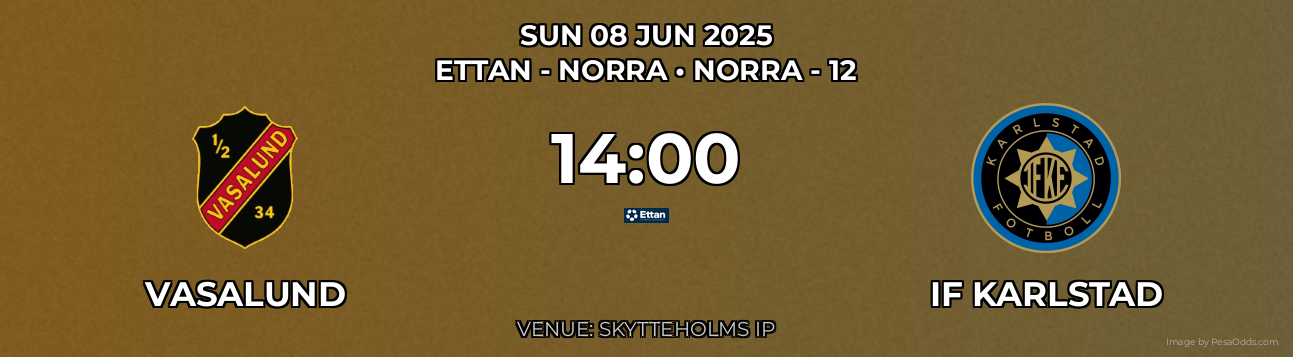 Vasalund vs IF Karlstad Prediction match poster for Ettan - Norra fixture on SUN 08 JUN 2025