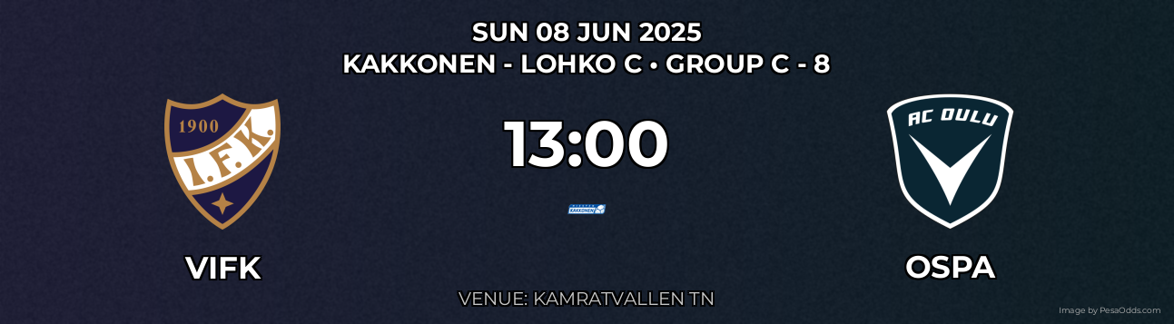 VIFK vs OsPa Prediction match poster for Kakkonen - Lohko C fixture on SUN 08 JUN 2025