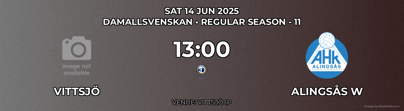 Vittsjö vs Alingsås W Prediction match poster for Damallsvenskan fixture on SAT 14 JUN 2025