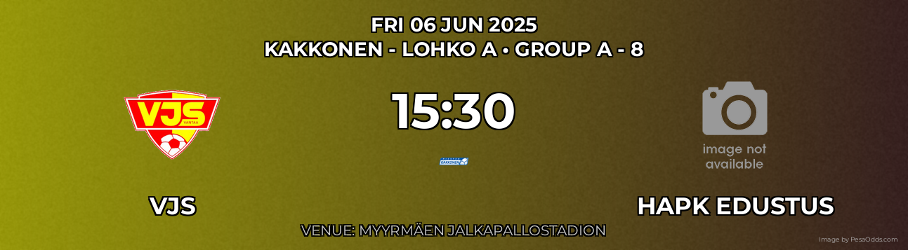 VJS vs HaPK Edustus Prediction match poster for Kakkonen - Lohko A fixture on FRI 06 JUN 2025