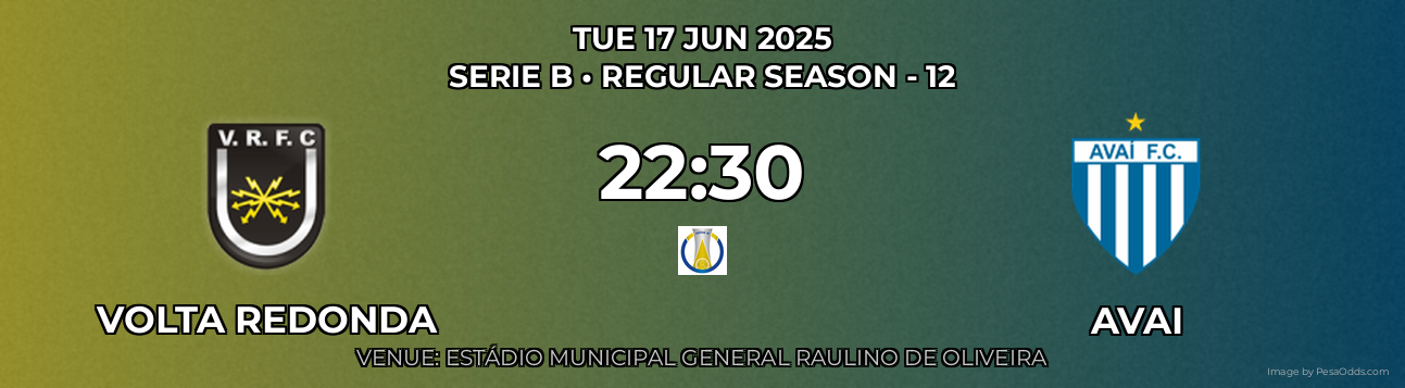 Volta Redonda vs Avai Prediction match poster for Serie B fixture on TUE 17 JUN 2025