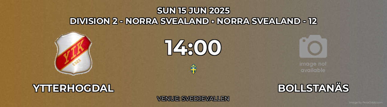 Ytterhogdal vs Bollstanäs Prediction match poster for Division 2 - Norra Svealand fixture on SUN 15 JUN 2025